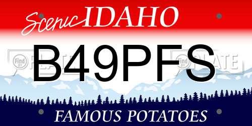 B49PFS Idaho License Plate