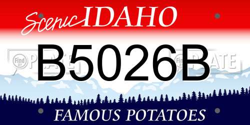 B5026B Idaho License Plate
