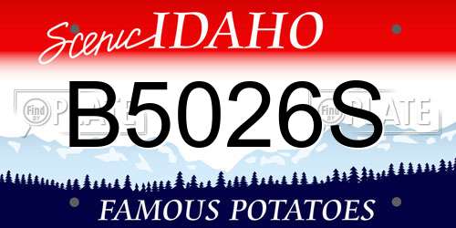 B5026S Idaho License Plate