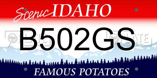 B502GS Idaho License Plate
