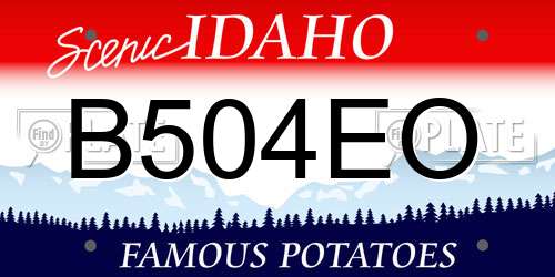 B504EO Idaho License Plate