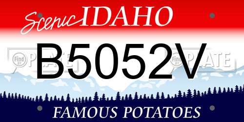 B5052V Idaho License Plate