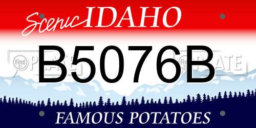 B5076B Idaho License Plate