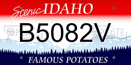 B5082V Idaho License Plate