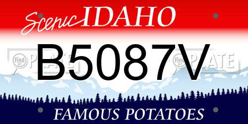 B5087V Idaho License Plate