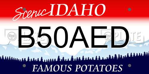 B50AED Idaho License Plate