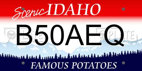 B50AEQ Idaho License Plate