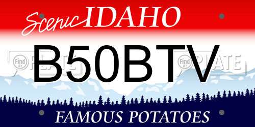 B50BTV Idaho License Plate