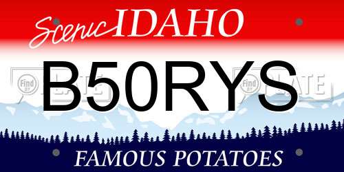 B50RYS Idaho License Plate