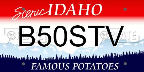 B50STV Idaho License Plate