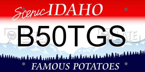 B50TGS Idaho License Plate