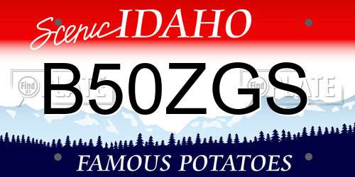 B50ZGS Idaho License Plate