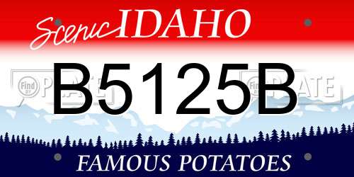 B5125B Idaho License Plate