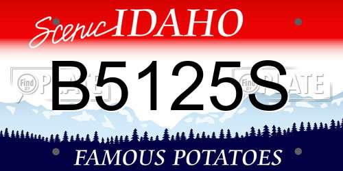 B5125S Idaho License Plate
