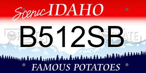 B512SB Idaho License Plate