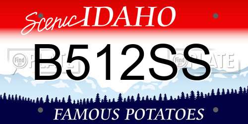 B512SS Idaho License Plate