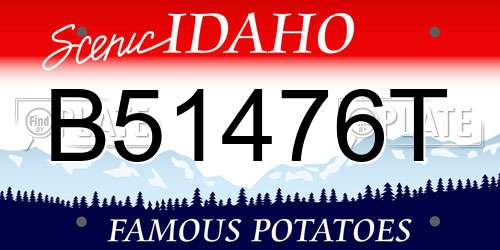 B51476T Idaho License Plate