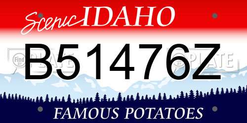 B51476Z Idaho License Plate