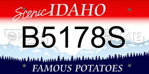 B5178S Idaho License Plate