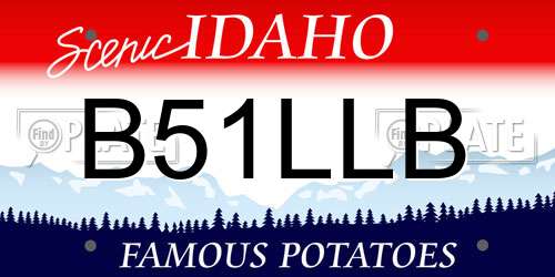 B51LLB Idaho License Plate