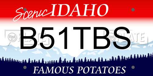 B51TBS Idaho License Plate