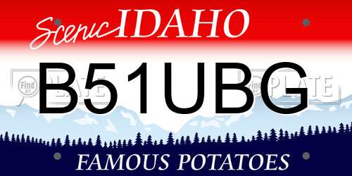 B51UBG Idaho License Plate