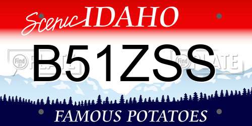 B51ZSS Idaho License Plate