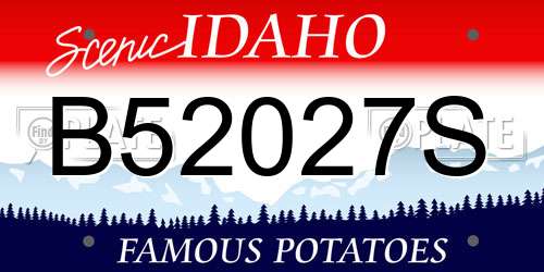 B52027S Idaho License Plate