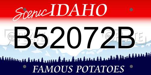 B52072B Idaho License Plate