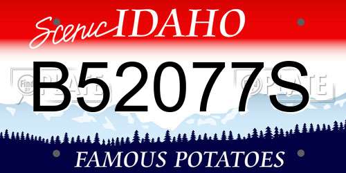 B52077S Idaho License Plate