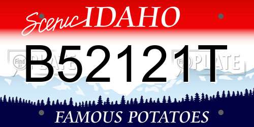 B52121T Idaho License Plate