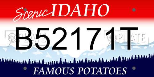 B52171T Idaho License Plate