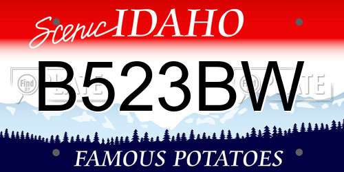 B523BW Idaho License Plate