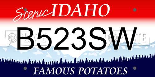 B523SW Idaho License Plate