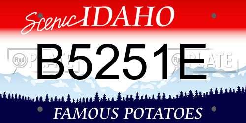 B5251E Idaho License Plate