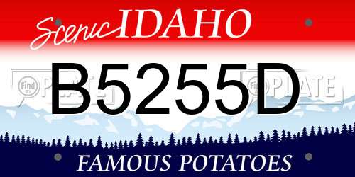 B5255D Idaho License Plate