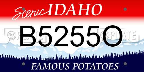 B5255O Idaho License Plate