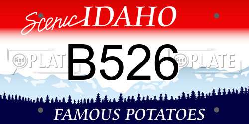 B526 Idaho License Plate