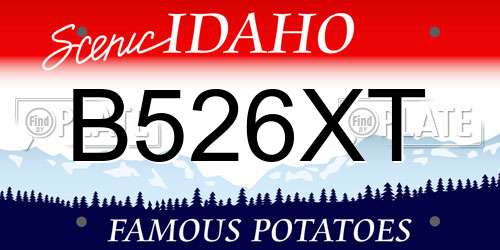 B526XT Idaho License Plate