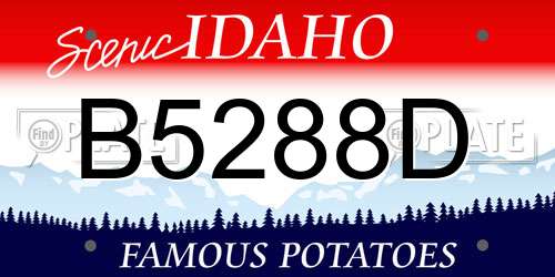 B5288D Idaho License Plate