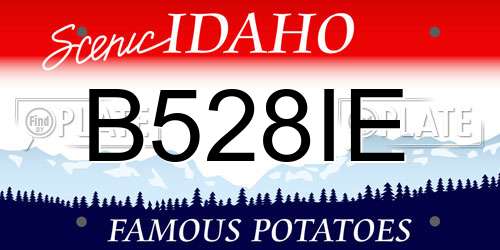 B528IE Idaho License Plate