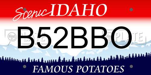 B52BBO Idaho License Plate