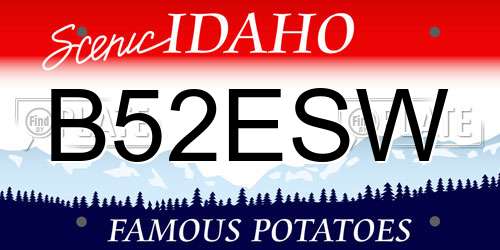 B52ESW Idaho License Plate
