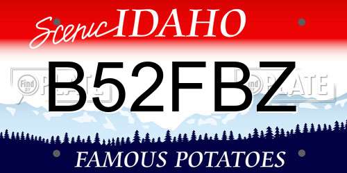 B52FBZ Idaho License Plate