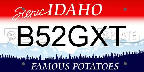 B52GXT Idaho License Plate