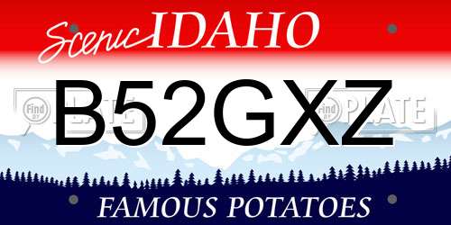 B52GXZ Idaho License Plate