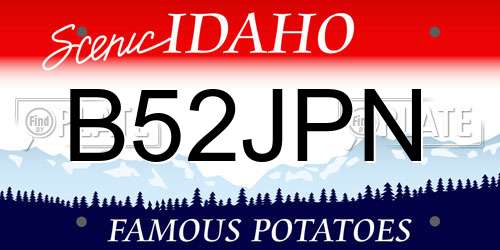 B52JPN Idaho License Plate