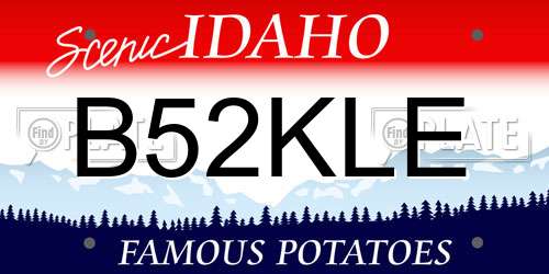 B52KLE Idaho License Plate