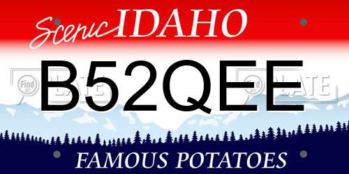 B52QEE Idaho License Plate