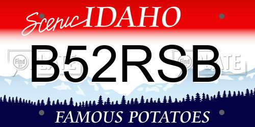 B52RSB Idaho License Plate